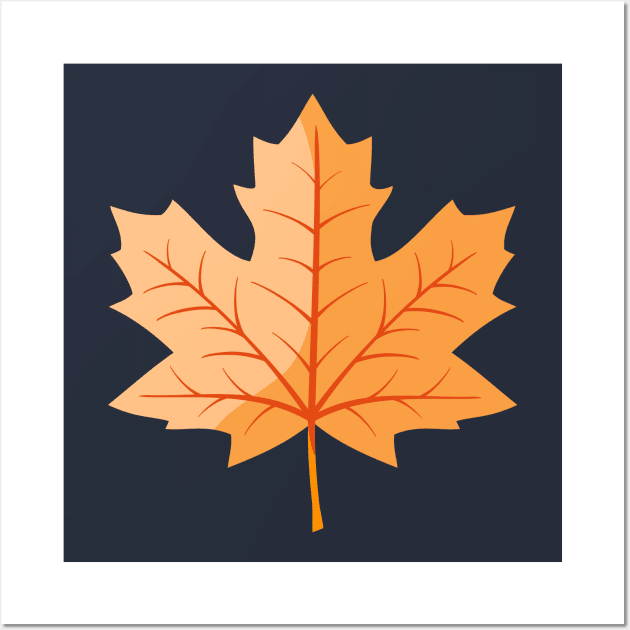 Light Orange Autumn Maple Leaf Wall Art by RageRabbit